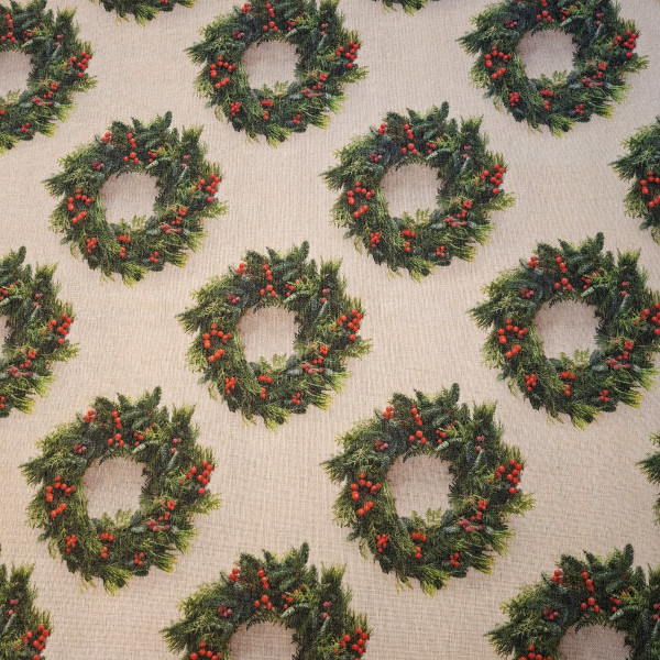 Canvas Leinenlook "Lorbeerkranz"