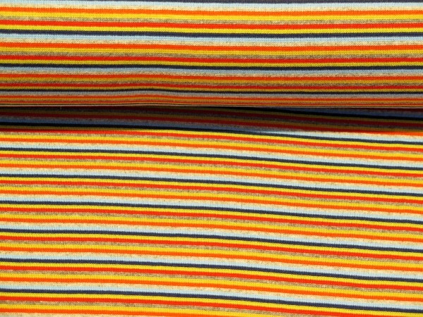 Bündchen glatt "Multi Streifen" navy/hellblau/orange
