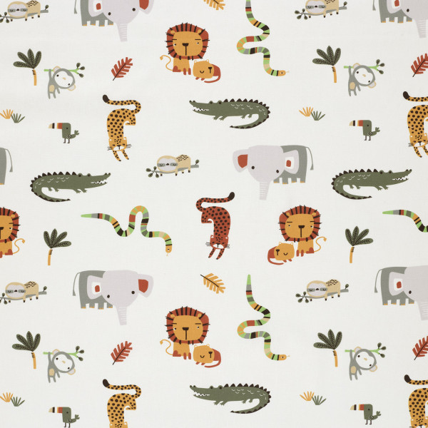Baumwollstoff "Animals" wollweiß