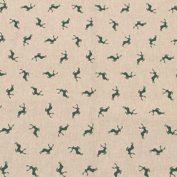 Canvas Leinenlook "Hirsch" grün