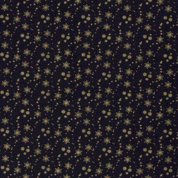 Baumwollstoff Foil Print "little Star" marine