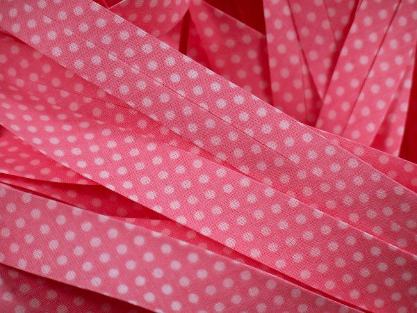 Baumwoll-Schrägband Dots "rosa" 20mm