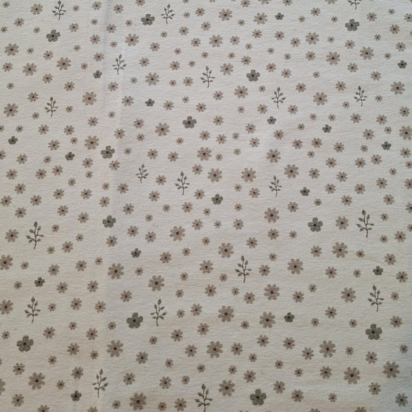 Baumwolljersey "Streublumen" ecrü