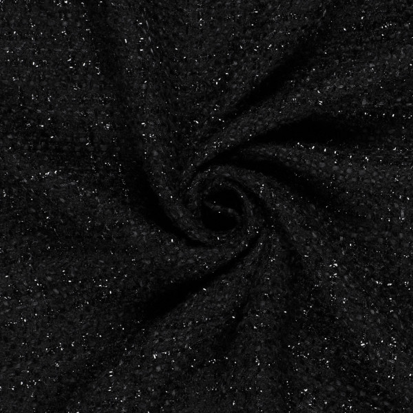 Lurex Struktur Jacquard Mantelstoff "schwarz"