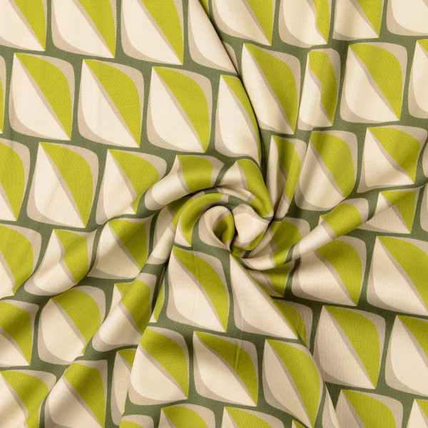 Viskose Satin elastisch "Retro" grün