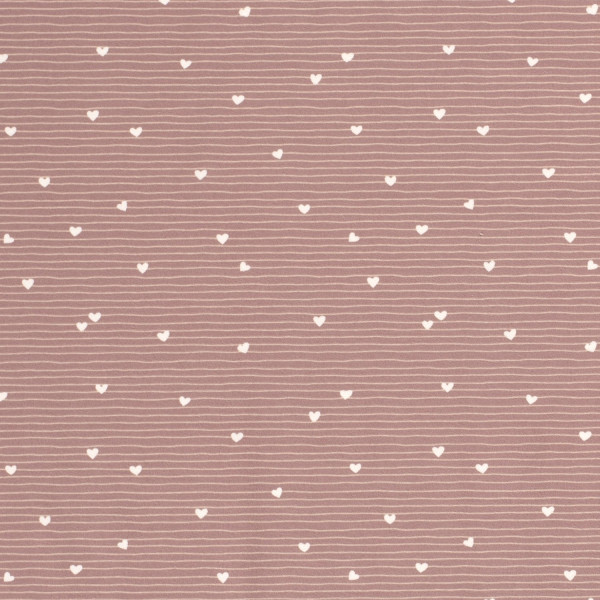 Baumwolljersey "Heart Stripes" altrosa