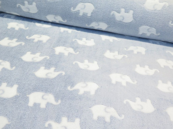Wellnessfleece "Elefanten" hellblau