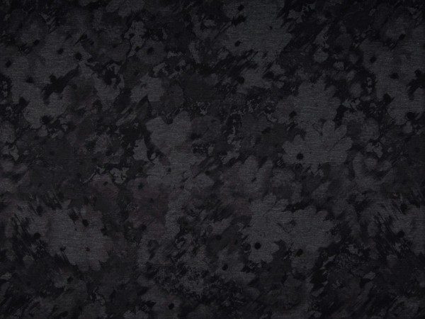 Punto Jersey "Blumen" grau