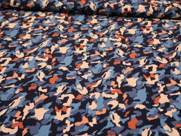 Viskose "swipe" jeansblau-rost
