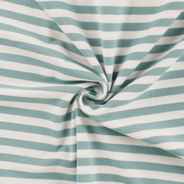 Baumwolljersey "Stripes" dusty mint 1cm