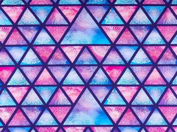 Baumwolljersey Digital Print "Mandala Dreiecke" lila
