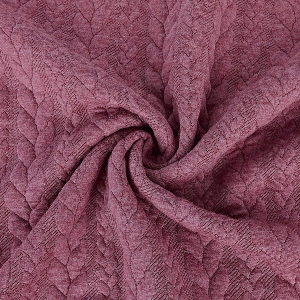 Jacquardjersey "Zopf" mauve