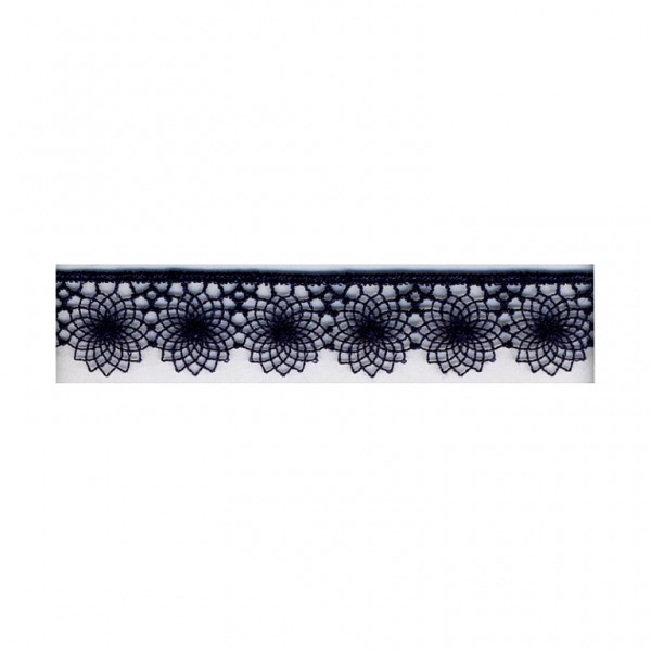 Spitzenborte Blume "navy"