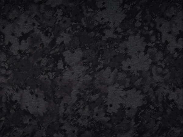 Punto Jersey "Blumen" grau
