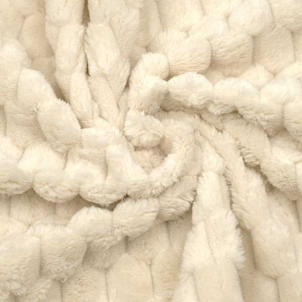 Plüschstoff "Honigwaben" creme