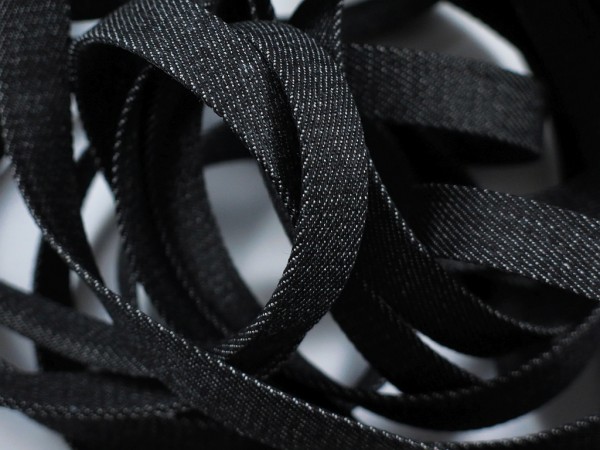 Jeans Flachkordel 15mm "schwarz"