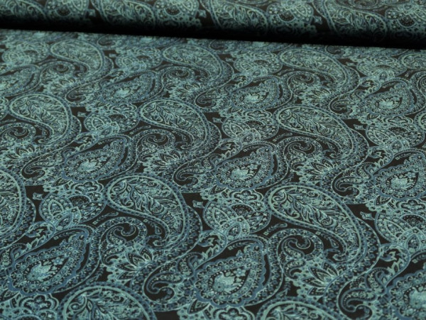 Viskose "Paisley" schwarz