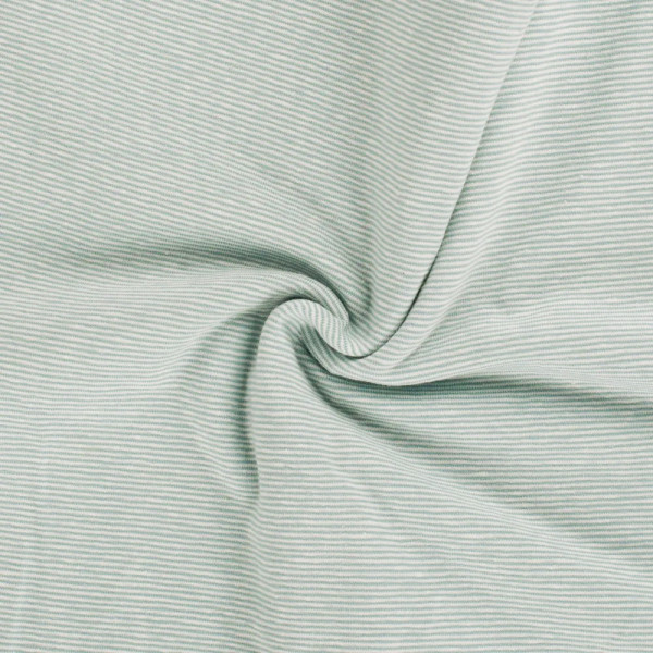 Baumwolljersey "Mini Stripes" dusty mint