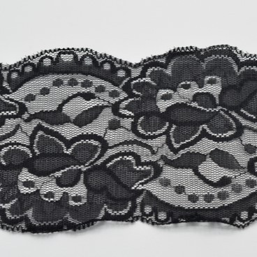 Spitze Flower "schwarz" 10cm