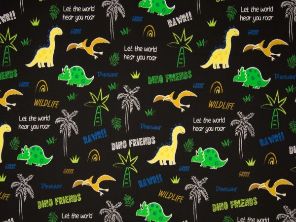Sommersweat "Neon Dino" schwarz