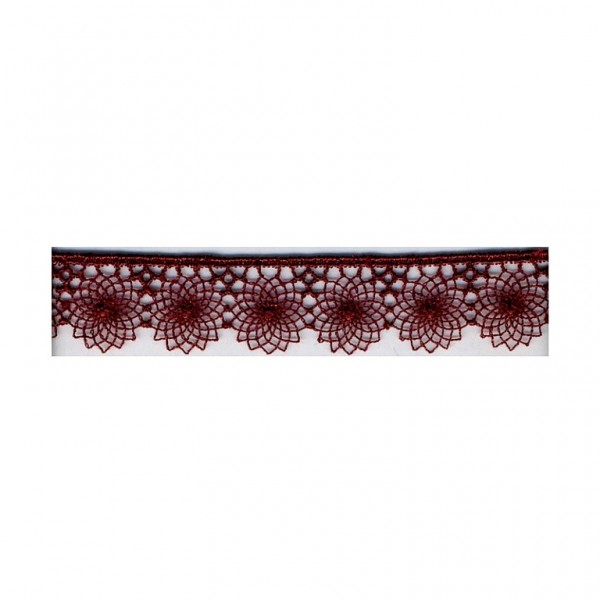 Spitzenborte Blume "bordo"