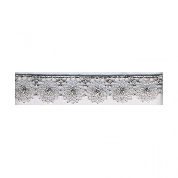 Spitzenborte Blume "silber"