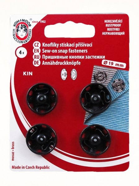 KIN Druckknöpfe " schwarz " 19mm