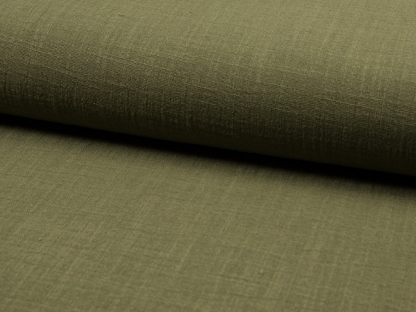 Musselin Leinenlook "khaki"