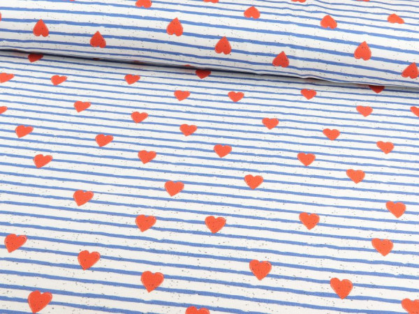 Sweat "Herzen und Streifen" weiß-blau-rot