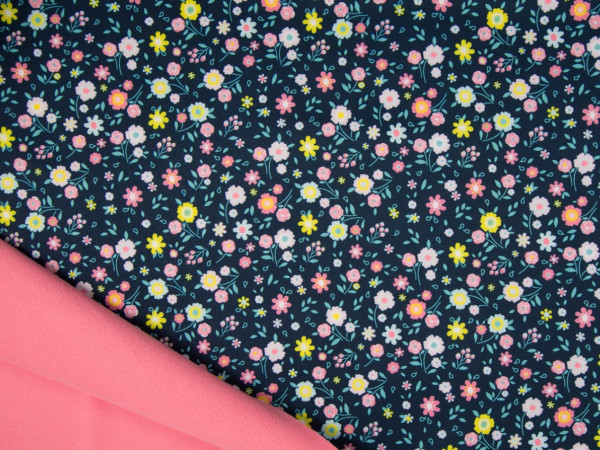 Softshell "Blumen" dunkelblau