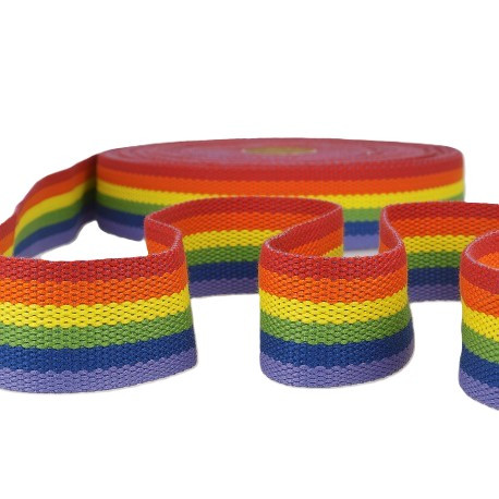 Gurtband 40mm "Streifen" Regenbogen