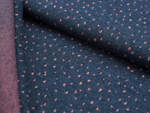 Jaquard-Sweat "Pünktchen" navy/altrosa