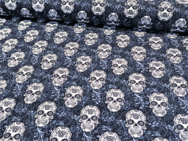 BIO Sommersweat "Mex skull" blau
