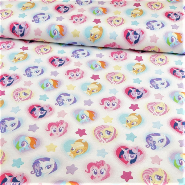 Baumwolljersey "My little Pony" weiß