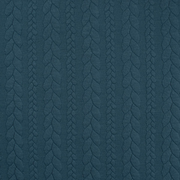 Jacquardjersey "Zopf" petrol