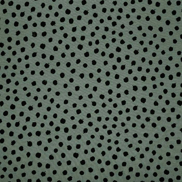Baumwolljersey "Dotties" olivgrün