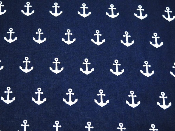 Baumwollstoff "Anker" navy
