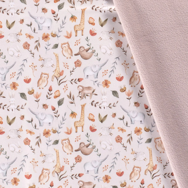 Softshell "Tiere und Blumen" beige