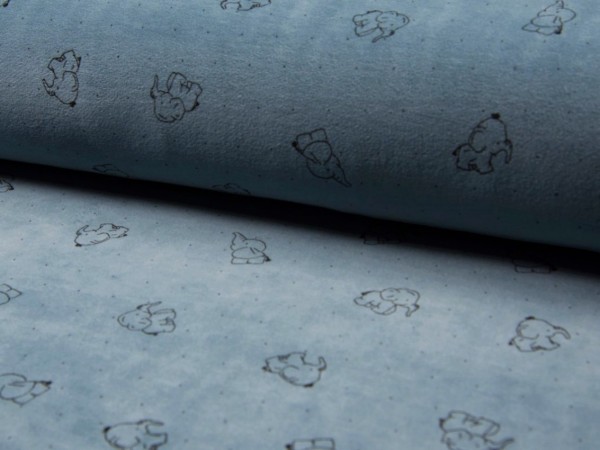 Nicky Velour "Elefant" rauchblau