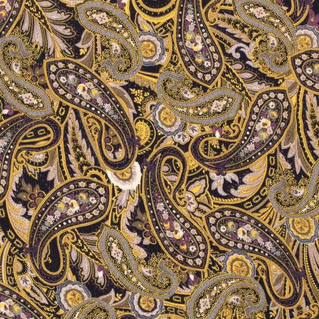 Soimoi Georgette Viskose Stoff – Mandala & Paisley Print, 42 Zoll Breit, Meterware