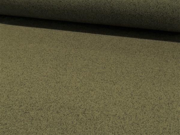 Softshell Strick "meliert" olive/schwarz