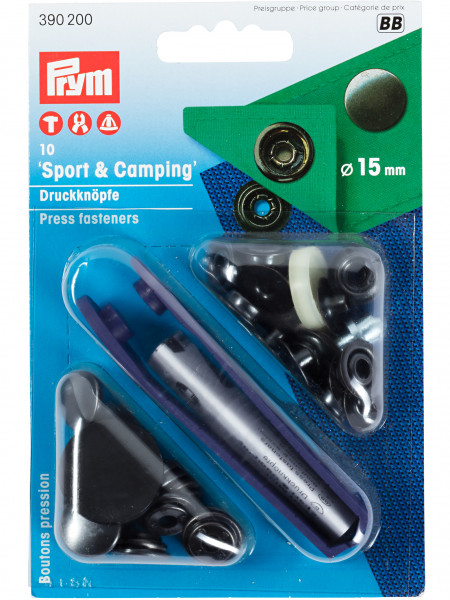 Prym Sport&Camping Druckknöpfe " schwarz " 15mm
