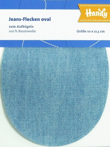 Jeansflecken oval zum aufbügeln "hellblau"