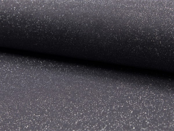 Lurex Bündchen "dunkelgrau/silber"