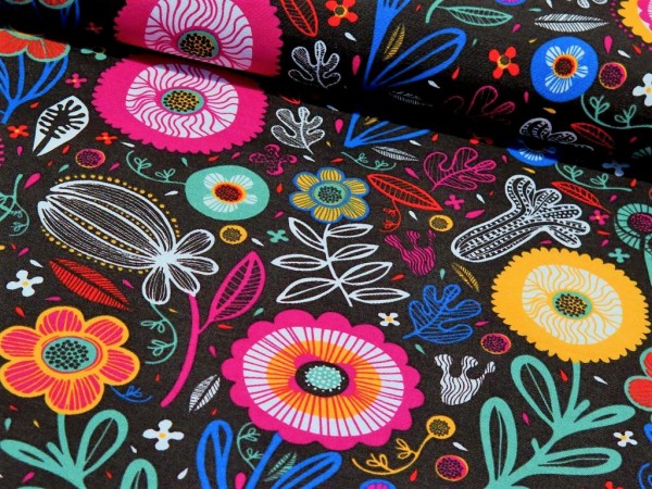 Canvas "Flower" black