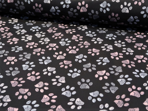 Nano Softshell "Pfötchen" schwarz