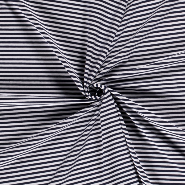 Baumwolljersey "Stripes" navy 5mm