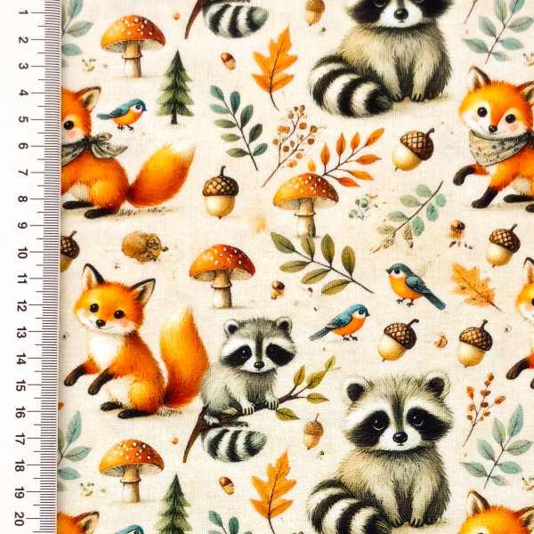 Baumwolljersey "Fuchs & Waschbär"