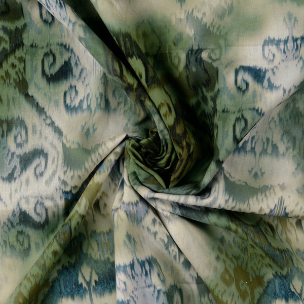 Baumwoll Batist "Ornamente" grün