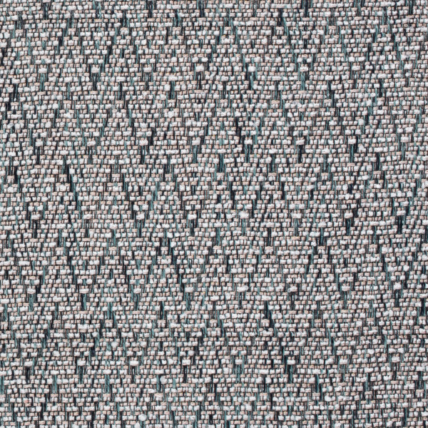 Struktur Jacquard Mantelstoff "ZickZack" petrol/türkis